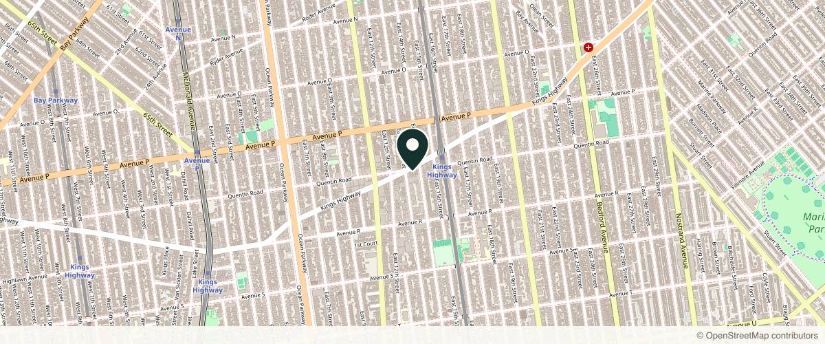 Map showing The Dermatology Specialists-Midwood in Brooklyn, New York