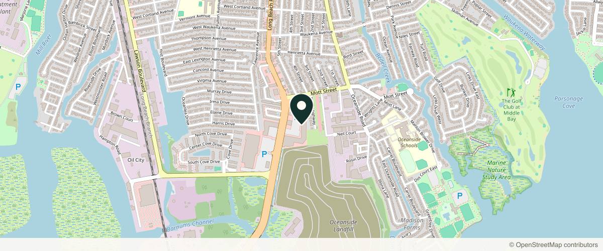 Map showing The Dermatology Specialists - Oceanside in Garden City, New York