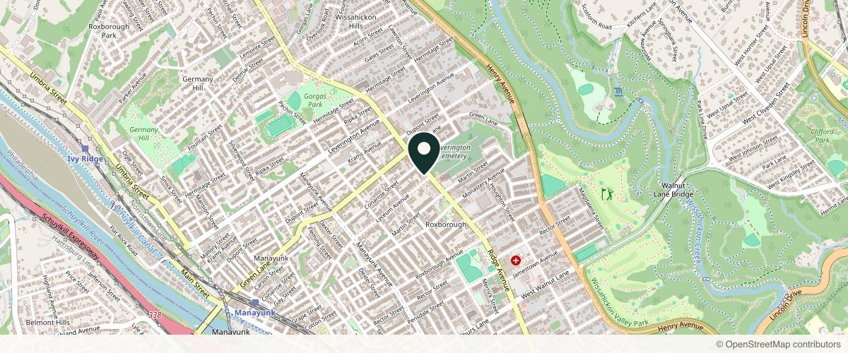 Map showing The Dermatology Specialists - Roxborough in Philadelphia, Pennsylvania