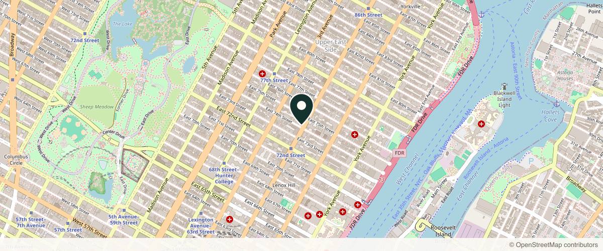 Map showing The Dermatology Specialists - Upper East Side in New York, New York