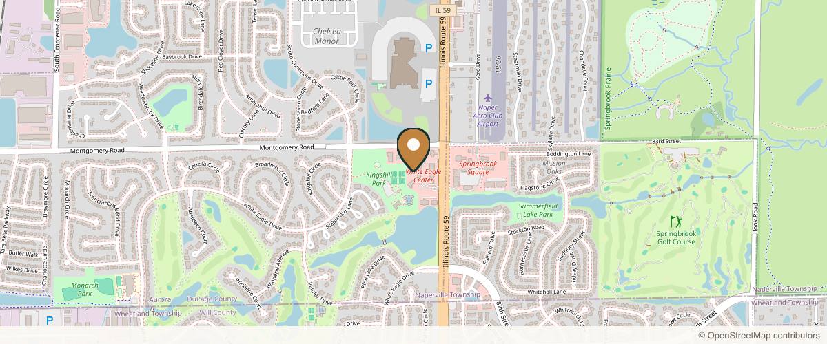 Map showing The John Bull Center for Cosmetic Surgery & Laser MediSpa in Naperville, Illinois