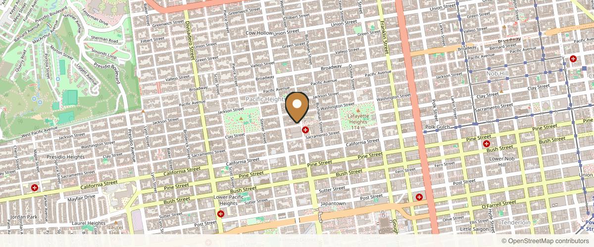 Map showing The Maas Clinic San Francisco in San Francisco, California