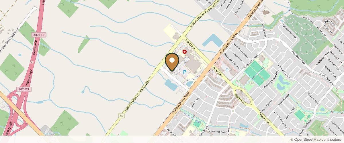 Map showing The Minor Surgery Center - TMSC in Oakville, Ontario