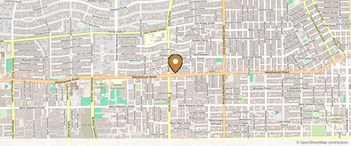 Map showing The Oaks Plastic Surgery in Houston, Texas