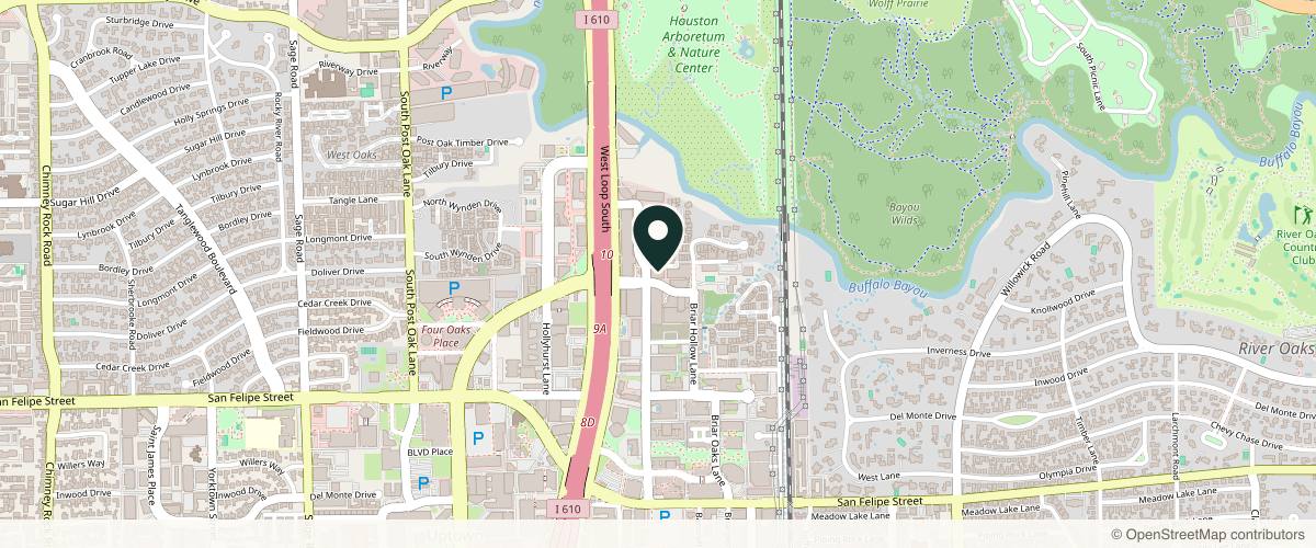 Map showing The Pearl Dermatology, PLLC in Houston, Texas