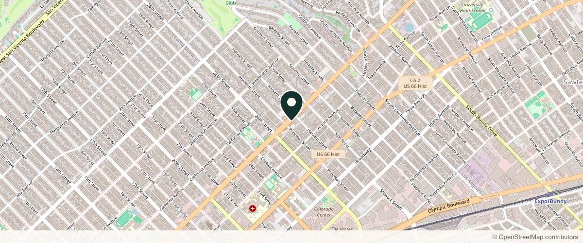 Map showing The Pimple Place® in Santa Monica, California