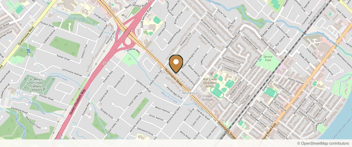 Map showing The Plastic Surgery Clinic in Mississauga, Ontario