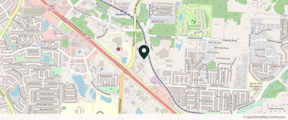 Map showing Thrive Reconstructive Surgery Denton in Denton, Texas