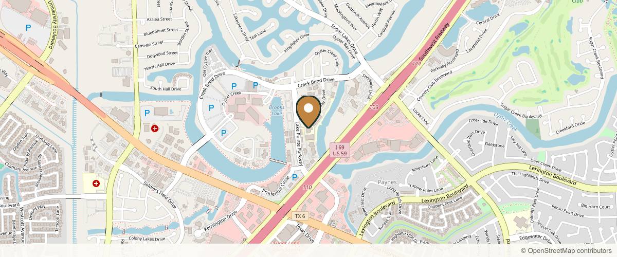 Map showing Timeless Plastic Surgery in Sugar Land, Texas