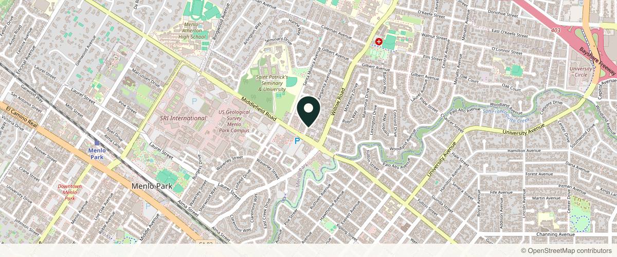 Map showing Timothy Ortlip, MD in Palo Alto, California