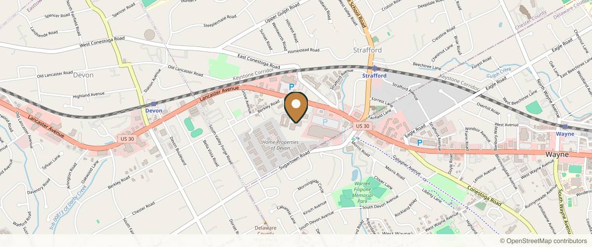 Map showing Tina Ho, MD Facial Plastic Surgery in King of Prussia, Pennsylvania