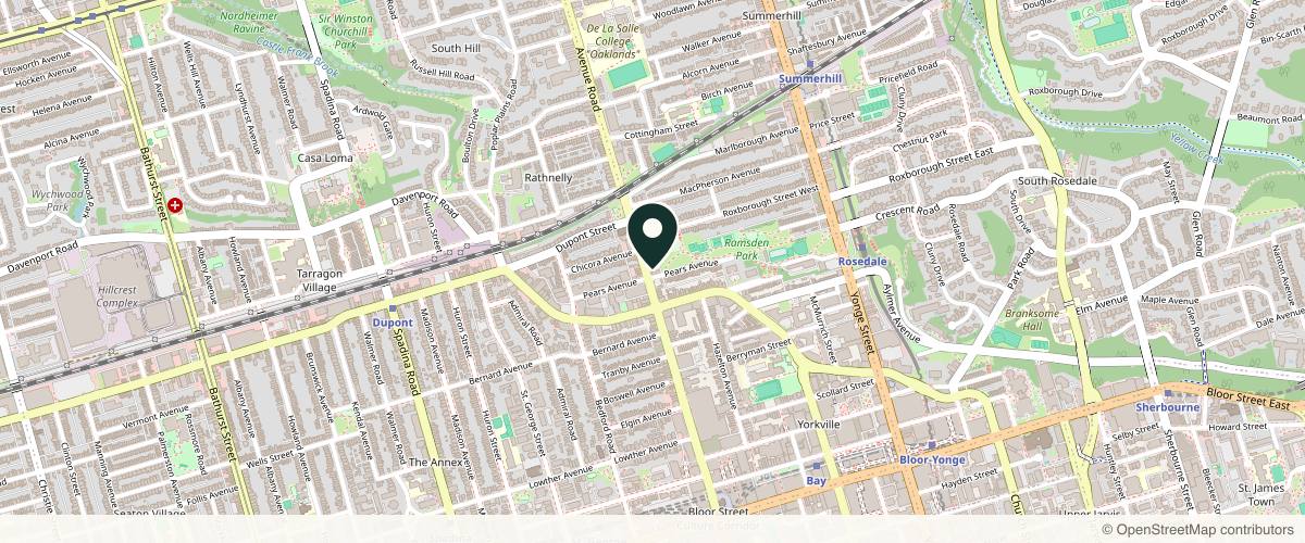 Map showing TMB Cosmetic Surgery: Trevor M. Born, MD in Toronto, Ontario