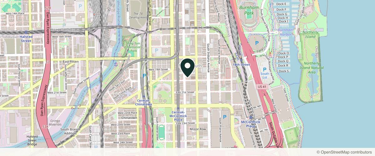 Map showing Tone Dermatology - Dr. Caroline Robinson, MD, FAAD in Chicago, Illinois