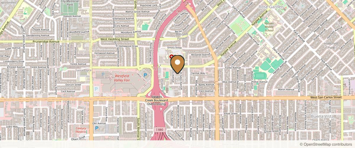 Map showing Tony H. Pham, MD in San Jose, California