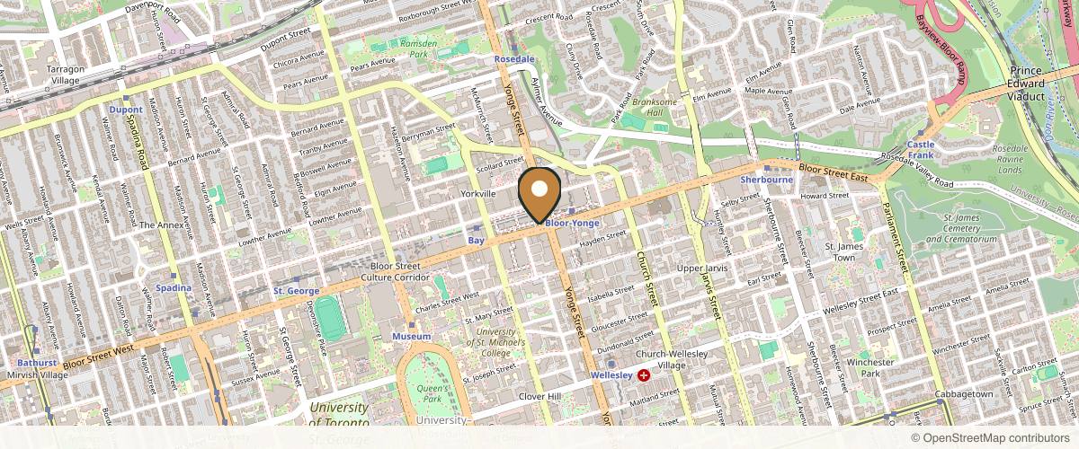 Map showing Toronto Plastic Surgery Center: Dr. Asif Pirani / Breast Augmentation / Facelift / Tummy Tuck / Botox / Eyelid Surgery in Mississauga, Ontario