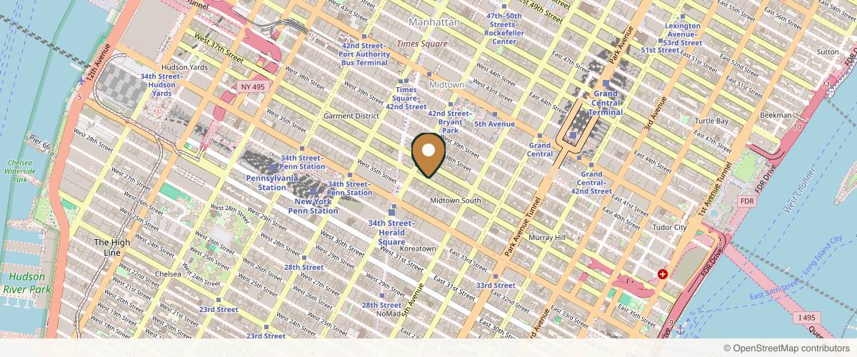 Map showing Town Plastic Surgery in New York, New York
