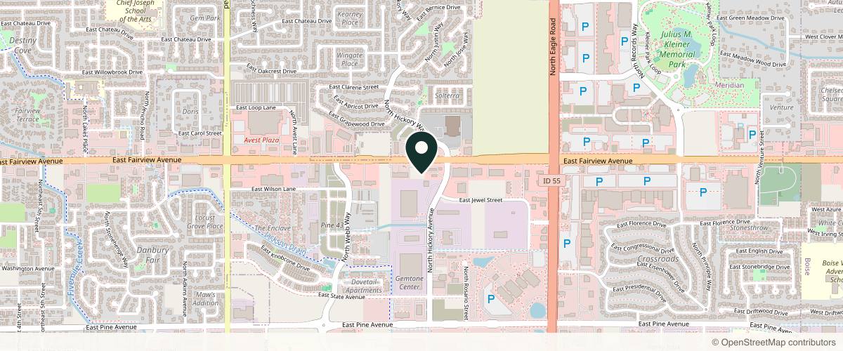 Map showing Treasure Valley Dermatology & Skin Cancer Center in Boise, Idaho