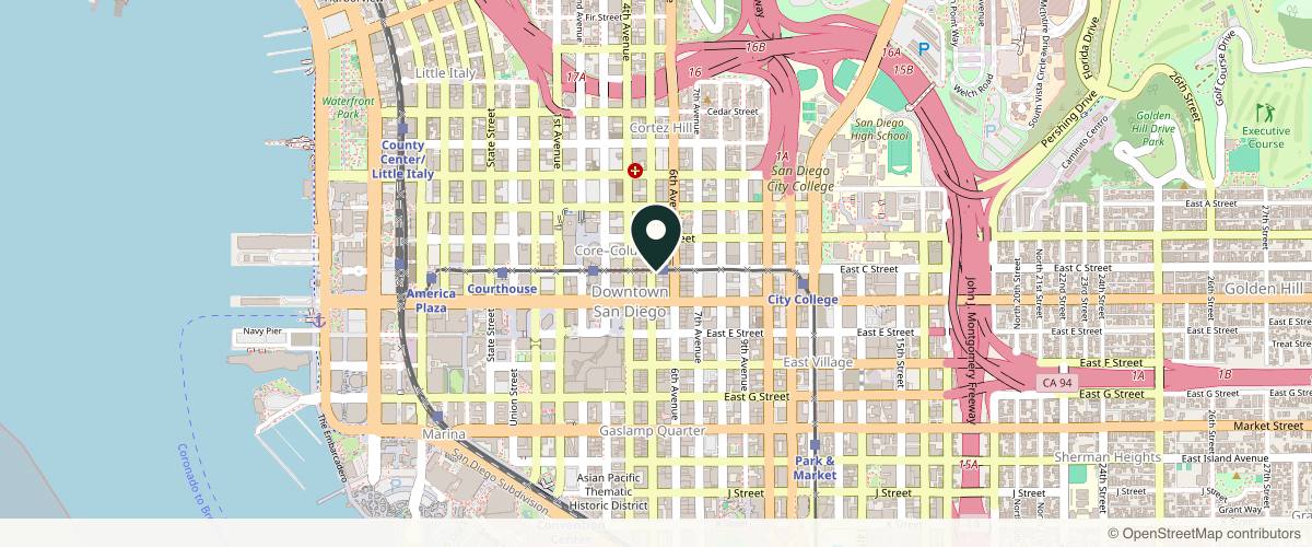 Map showing TreVita - Medical Tourism Bariatric, Stem Cell, Plastic Surgery in San Diego, California