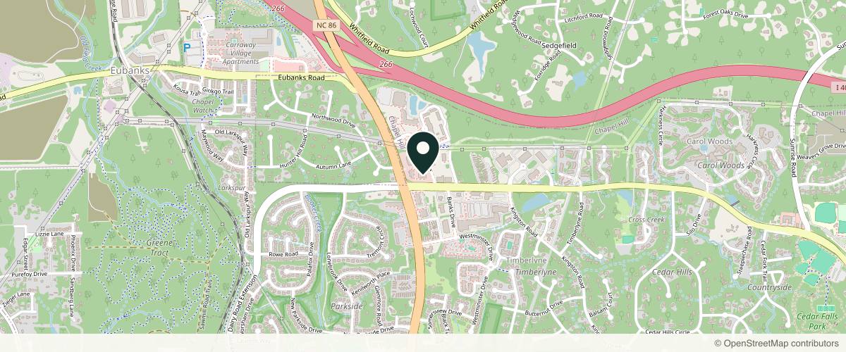 Map showing Trillium Clinic Dermatology Chapel Hill in Durham, North Carolina