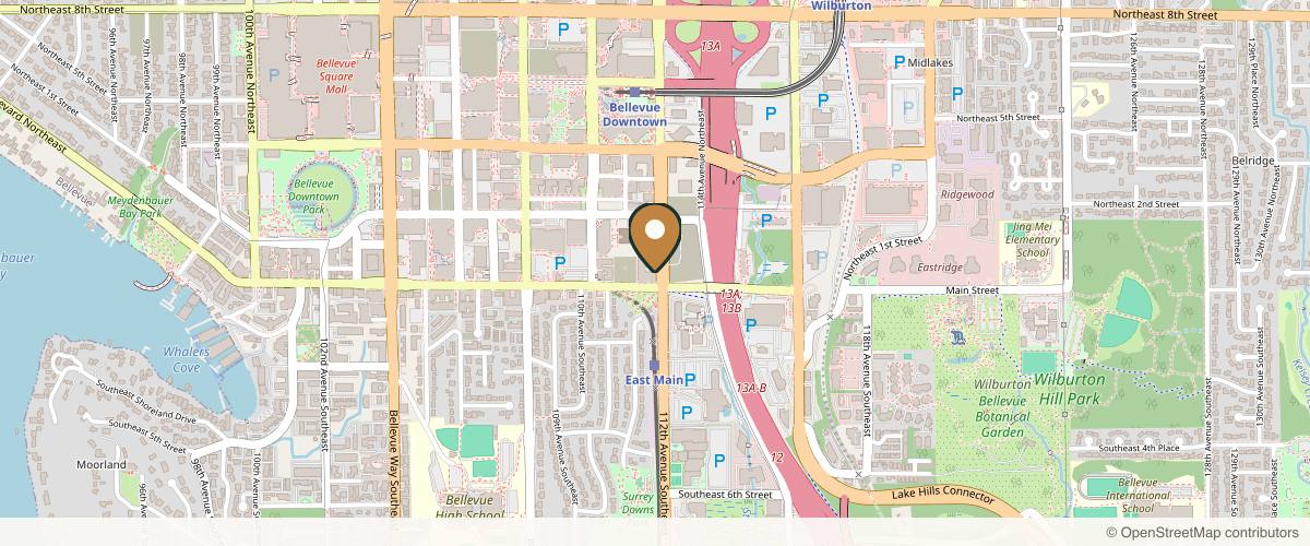 Map showing Tseng Plastic Surgery Bellevue in Bellevue, Washington