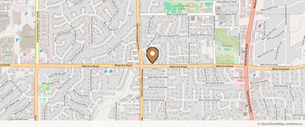 Map showing Tucson Cosmetics in Tucson, Arizona