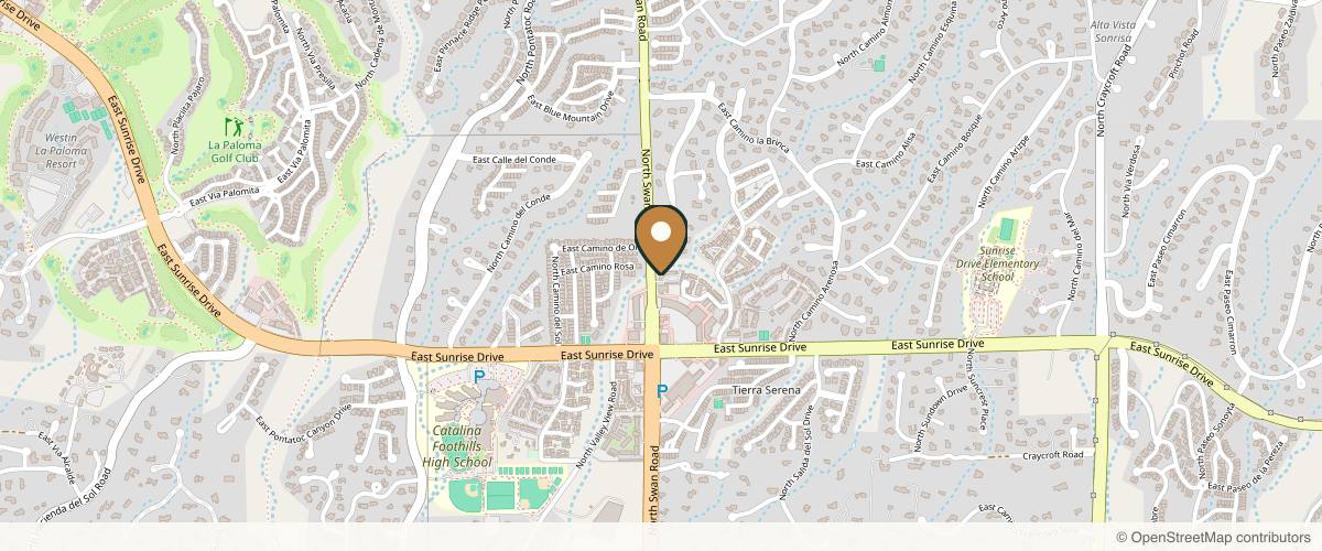 Map showing Tucson Plastic Surgery in Tucson, Arizona