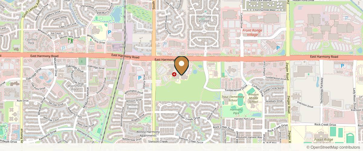 Map showing UCHealth Plastic and Reconstructive Surgery Clinic - Fort Collins in Fort Collins, Colorado