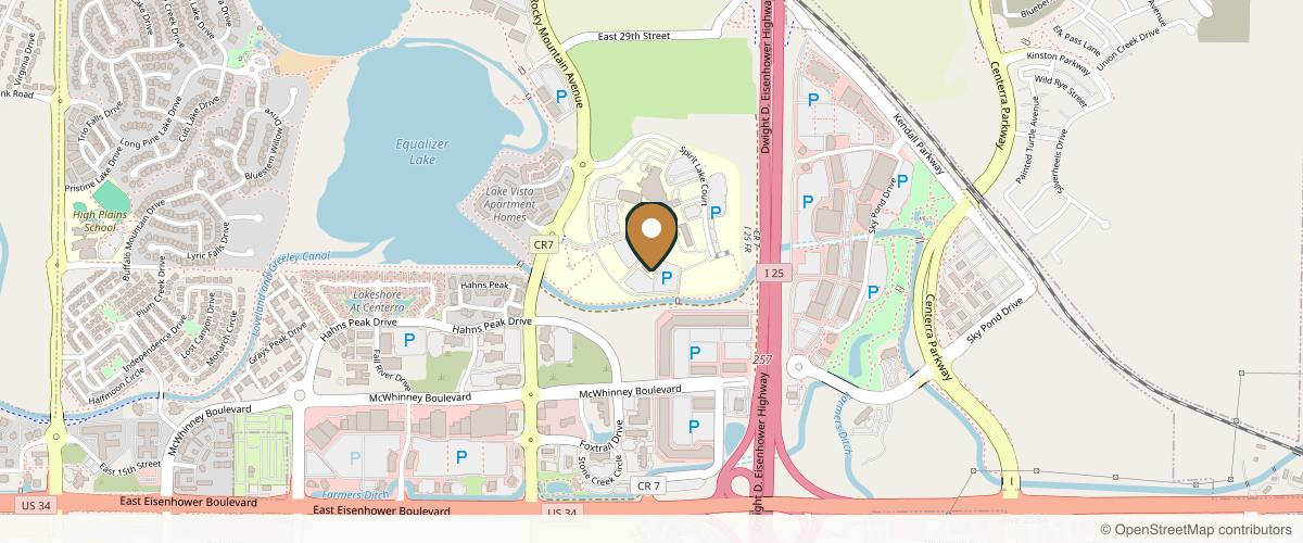 Map showing UCHealth Plastic and Reconstructive Surgery Clinic - Loveland in Fort Collins, Colorado