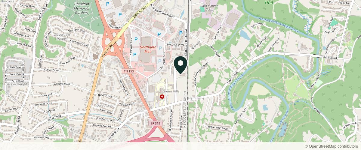 Map showing Uderm - Dermatology & Mohs Surgery | Hixson in Chattanooga, Tennessee