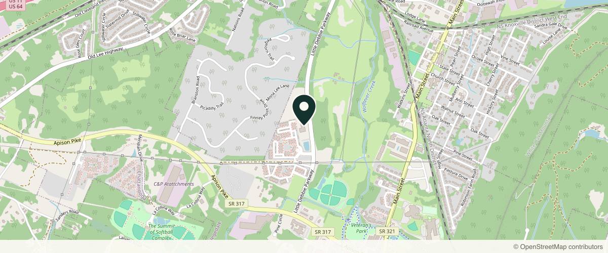 Map showing Uderm - Dermatology & Mohs Surgery | Ooltewah in Chattanooga, Tennessee