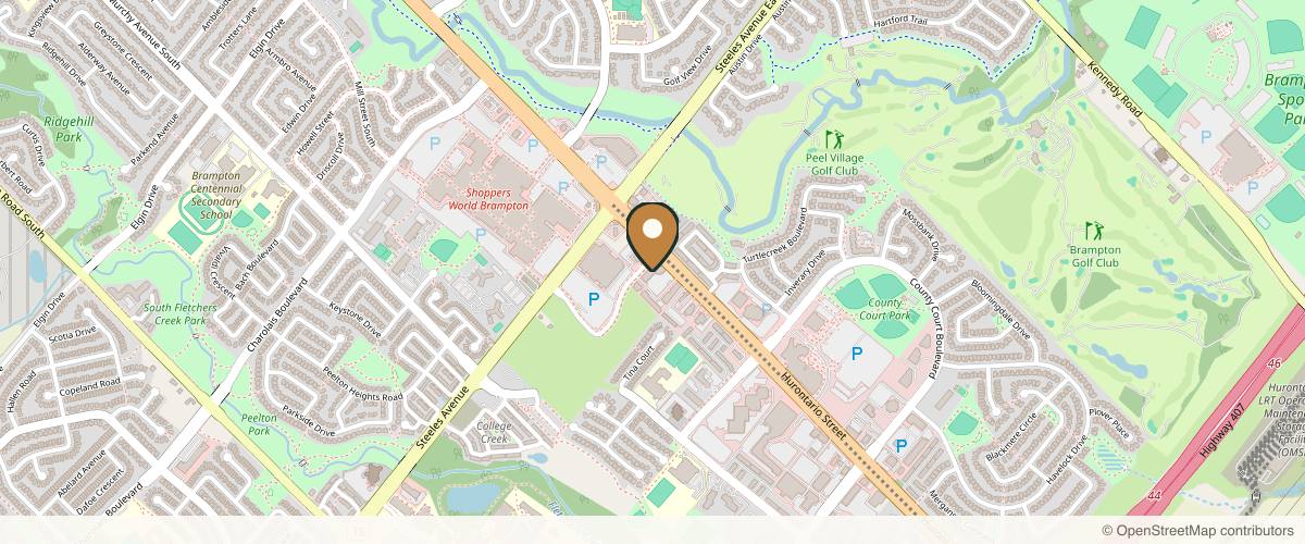 Map showing UELC - U Eye Laser Cosmetic - Brampton in Brampton, Ontario