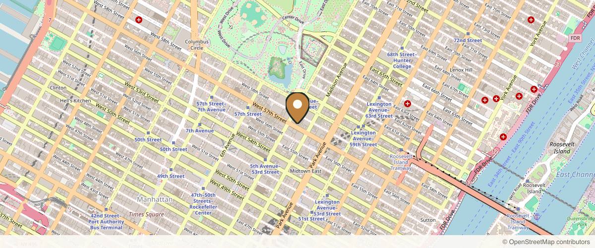 Map showing Umbareen Mahmood, MD in Queens, New York