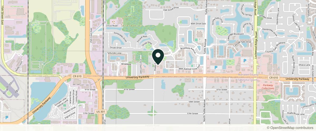 Map showing University Park Dermatology in Sarasota, Florida