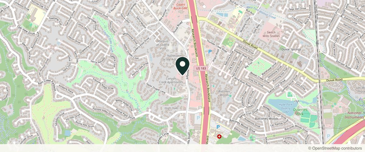 Map showing U.S. Dermatology Partners Jollyville in Austin, Texas
