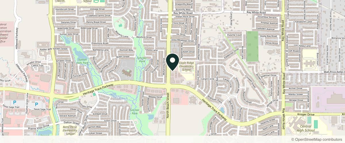 Map showing U.S. Dermatology Partners Keller in Fort Worth, Texas