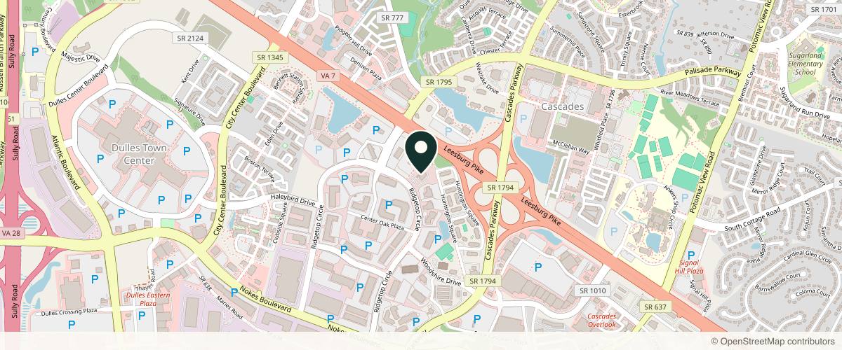 Map showing U.S. Dermatology Partners Sterling VA in Fairfax, Virginia