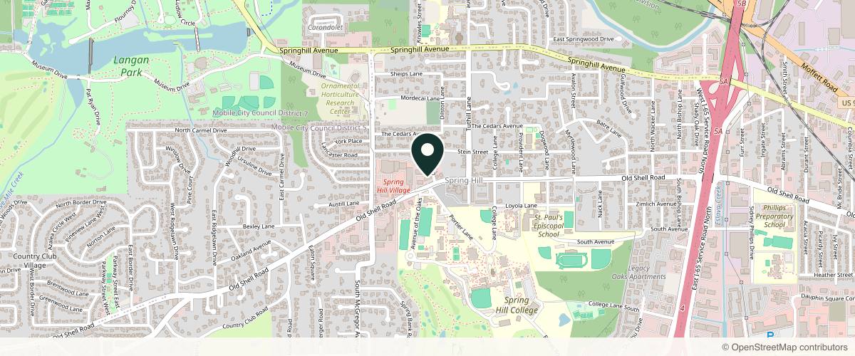Map showing USA Health Dermatology in Mobile, Alabama