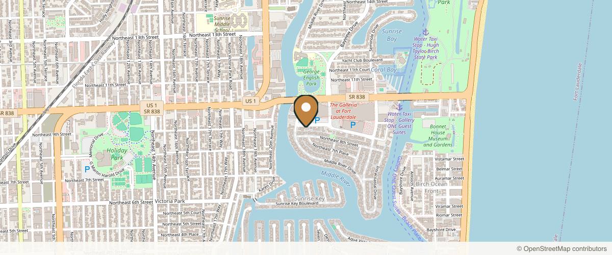 Map showing Vanguard Plastic, Breast Reconstruction & Hand Surgery in Fort Lauderdale, Florida