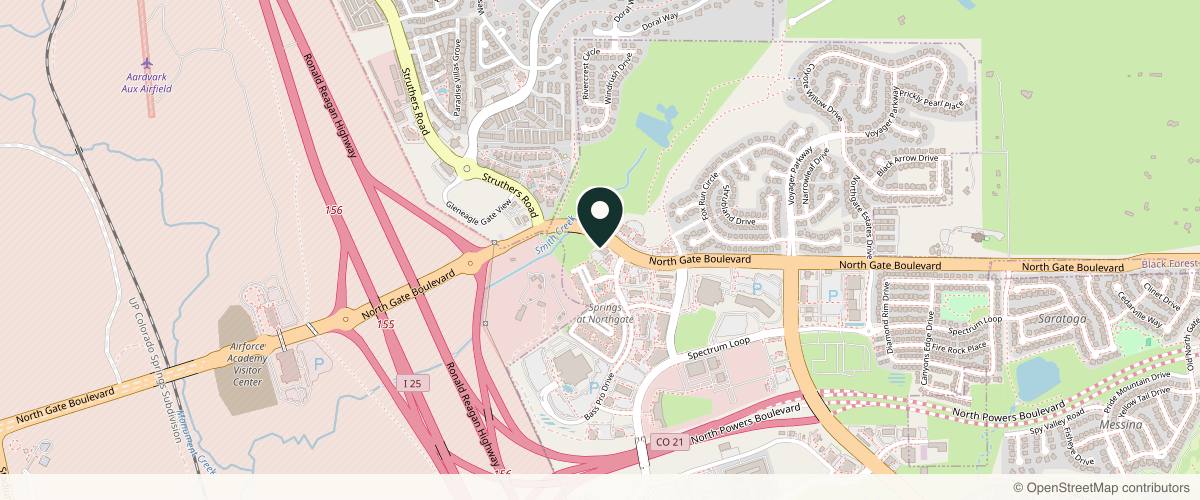 Map showing Vanguard Skin Specialists - Northgate in Colorado Springs, Colorado