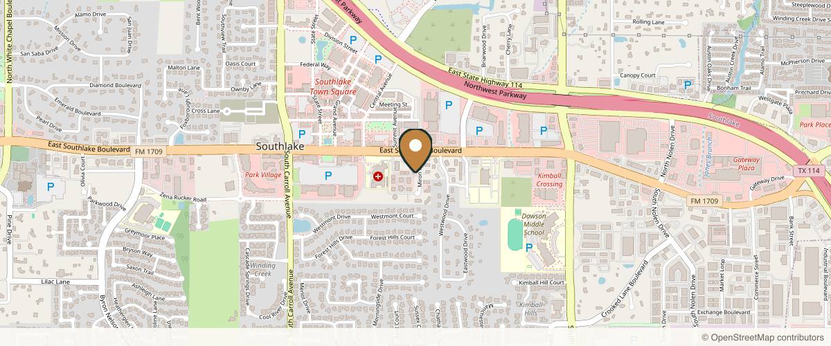 Map showing Vennemeyer Plastic Surgery in Southlake, Texas