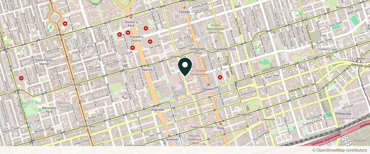 Map showing Victoria Park Medispa - Toronto Bay in Toronto, Ontario
