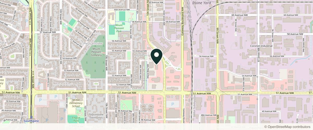 Map showing VIDA Dermatology - Edmonton Dermatologist in Edmonton, Alberta