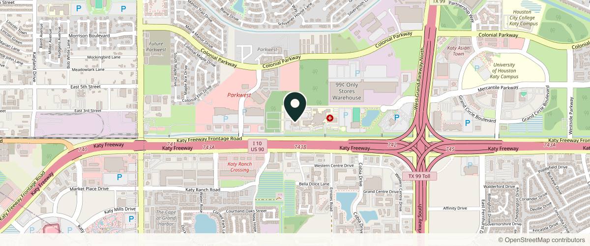 Map showing Village Dermatology Katy in Katy, Texas