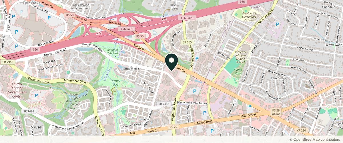 Map showing Vinod K Chopra, MD - Chopra Cosmetic Surgery in Fairfax, Virginia