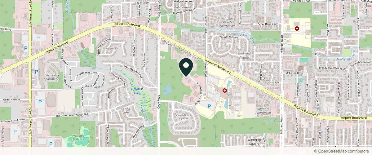 Map showing Virginia Reeder, MD, FAAD, ABD in Mobile, Alabama