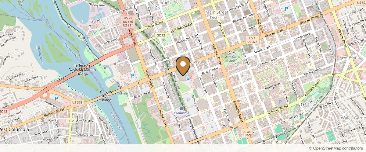 Map showing Virtu Cosmetic Surgery in Columbia, South Carolina