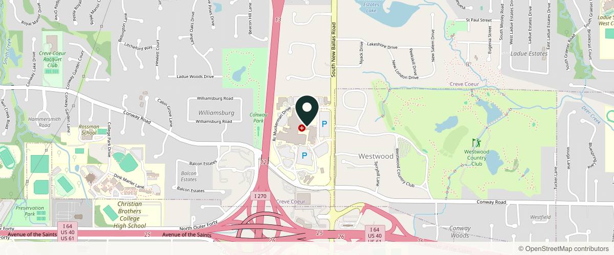 Map showing VitalSkin Dermatology: St. Louis - Creve Coeur in St. Louis, Missouri