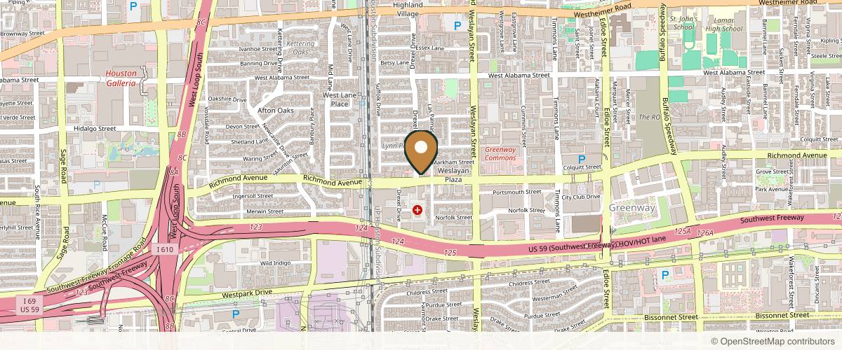 Map showing Vitenas Cosmetic Surgery in Houston, Texas