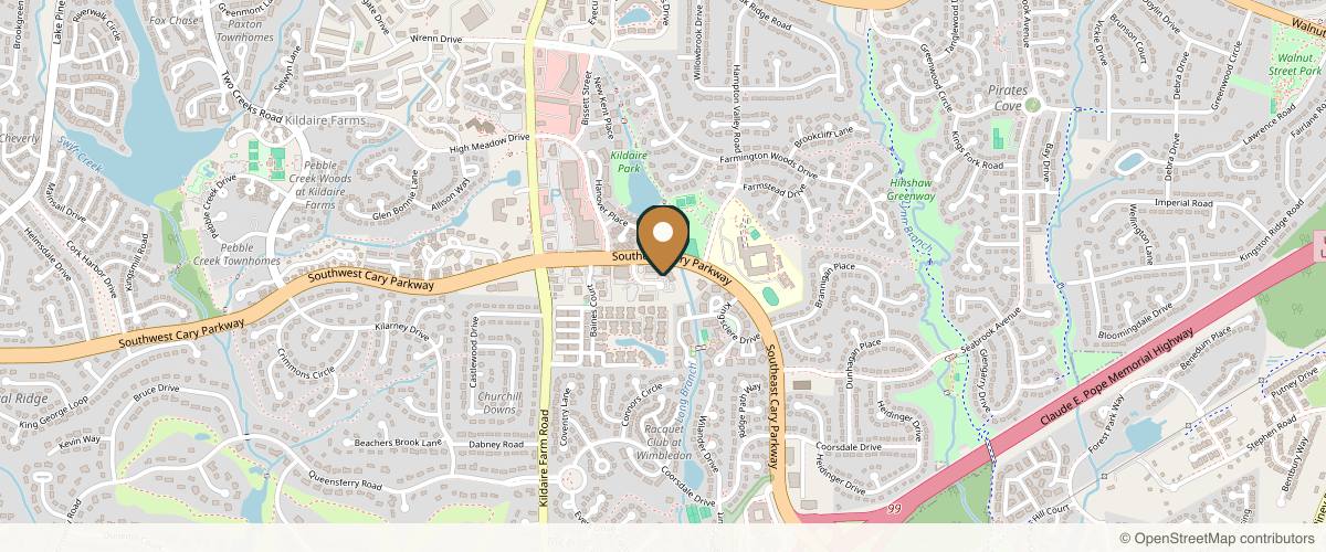 Map showing Wake Plastic Surgery in Raleigh, North Carolina