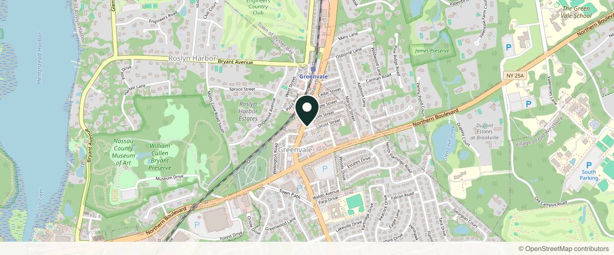 Map showing Walk-in Dermatology - Greenvale in Long Island, New York